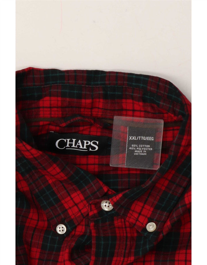 Camisa masculina de flanela Chaps 2XL algodão xadrez vermelho