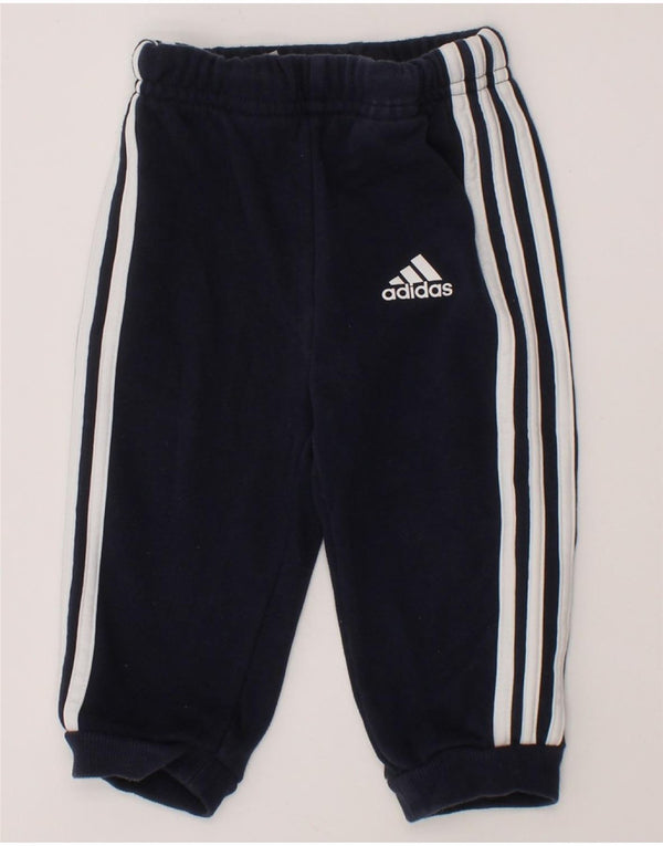 ADIDAS Baby Boys Joggers Calças de treino 6-9 meses Azul marinho Algodão