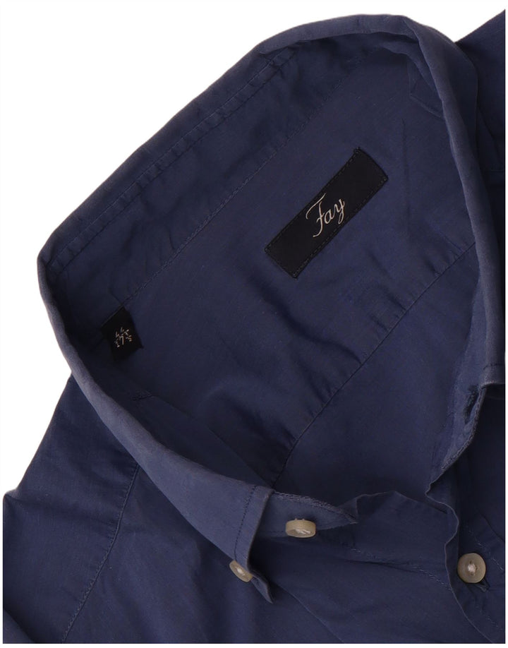 Camisa masculina Fay tamanho 44 17 1/2 XL azul