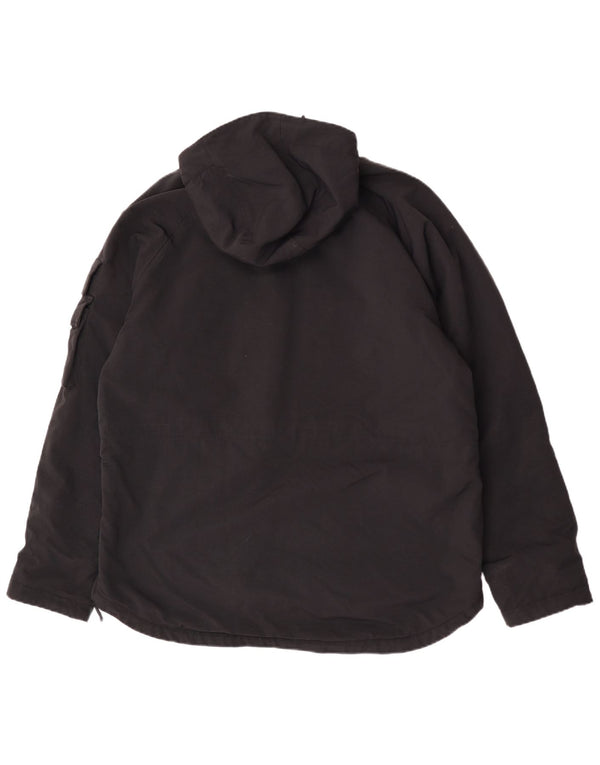 Jaqueta masculina Woolrich com capuz gráfico Anorak UK 42 XL preto Colourblock Nylon