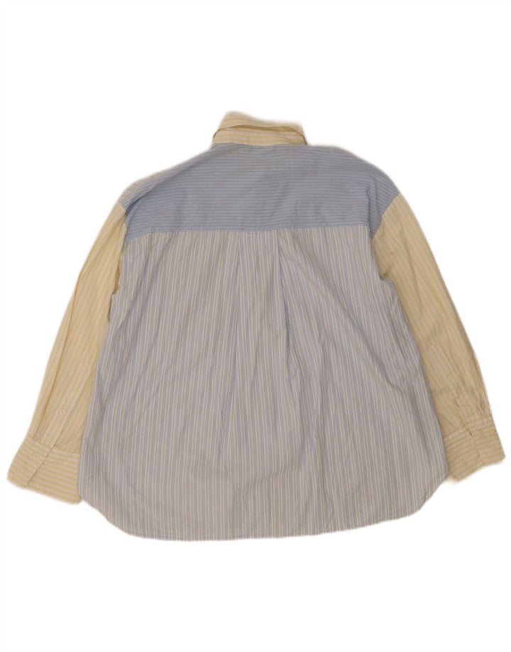 Camisa oversized feminina Zara Reino Unido 10 pequeno algodão listrado azul