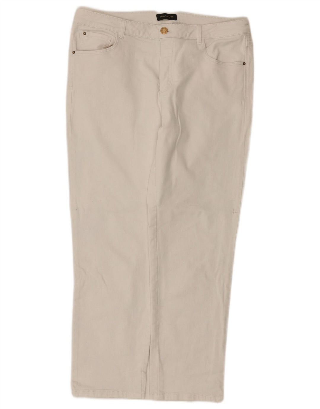 Jeans reto feminino Massimo Dutti EU 42 grande W32 L26 branco