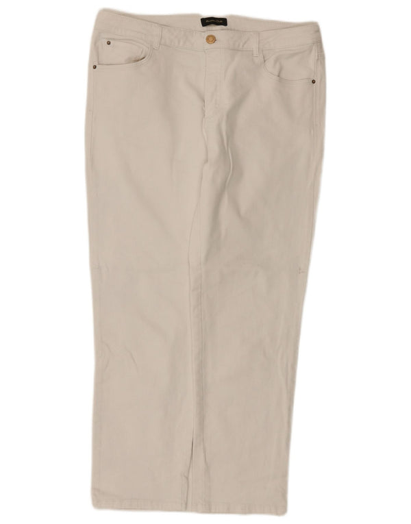 Jeans reto feminino Massimo Dutti EU 42 grande W32 L26 branco