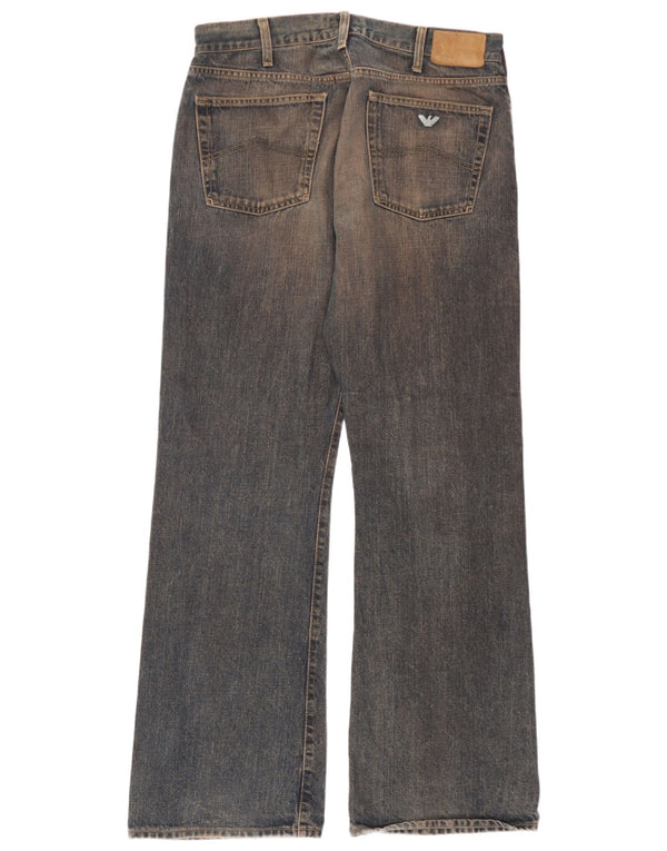 Armani feminino bootcut jeans W34 L32 azul marinho algodão