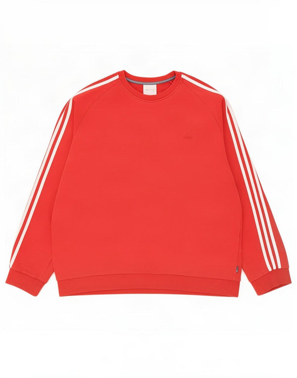 Adidas Mens Sweatshirt Jumper 2XL Red Cotton