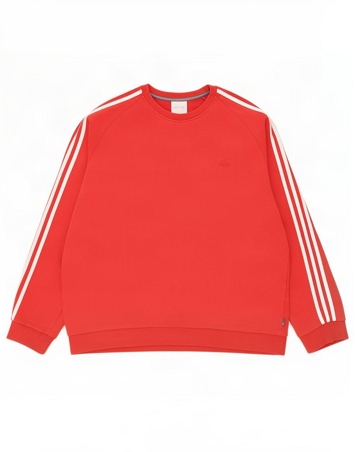 Adidas Mens Moletom Jumper 2XL Algodão Vermelho