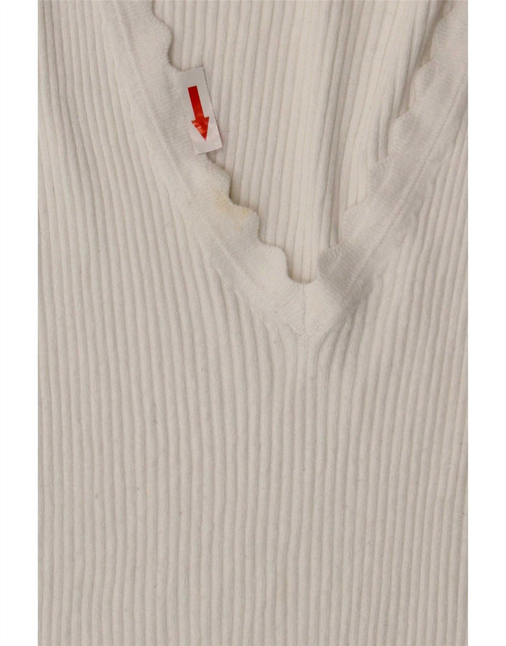 Camiseta feminina Marks & Spencer UK 14 grande viscose branca