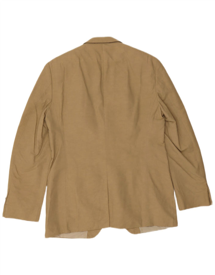 Jaqueta blazer masculina Hugo Boss com 2 botões Reino Unido 50 algodão bege grande