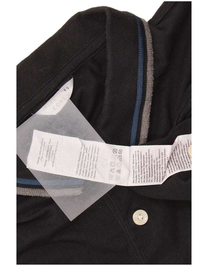 Camisa polo masculina JACK & JONES grande algodão preto