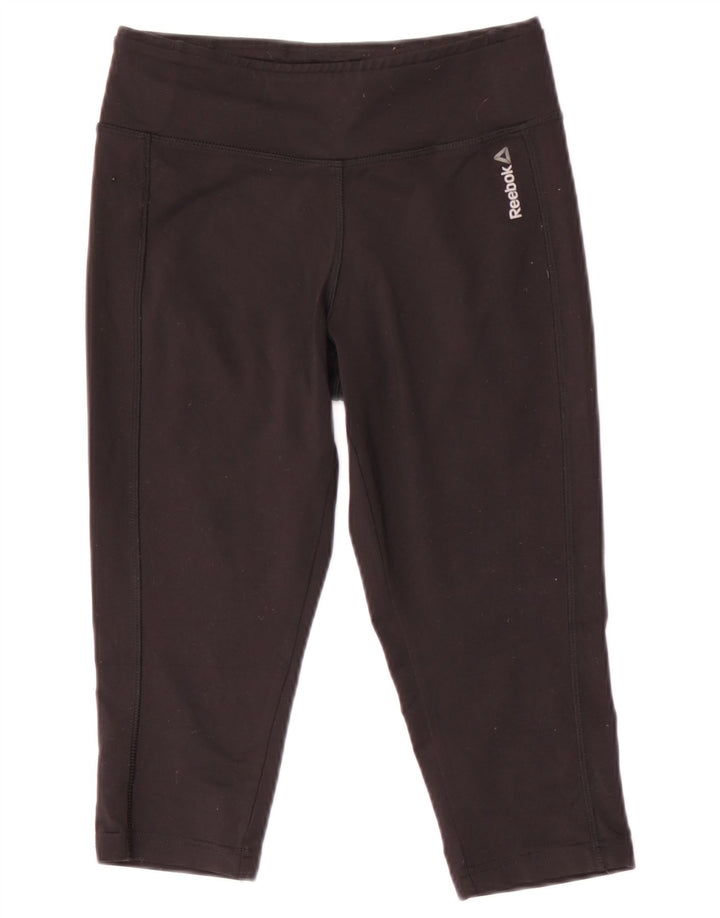 Leggings capri femininos REEBOK UK 8/10 poliéster preto pequeno