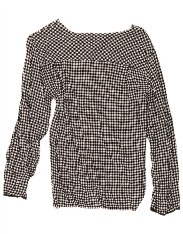 Zara blusa feminina top UK 12 médio preto guingão