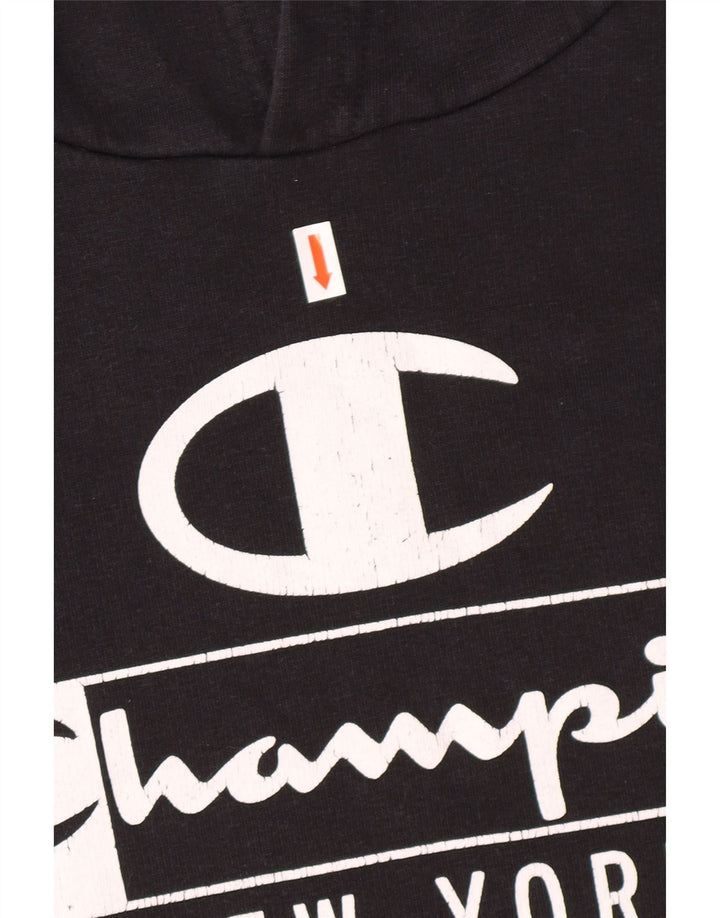 CHAMPION Suéter masculino com capuz gráfico de Nova York 2XL algodão preto