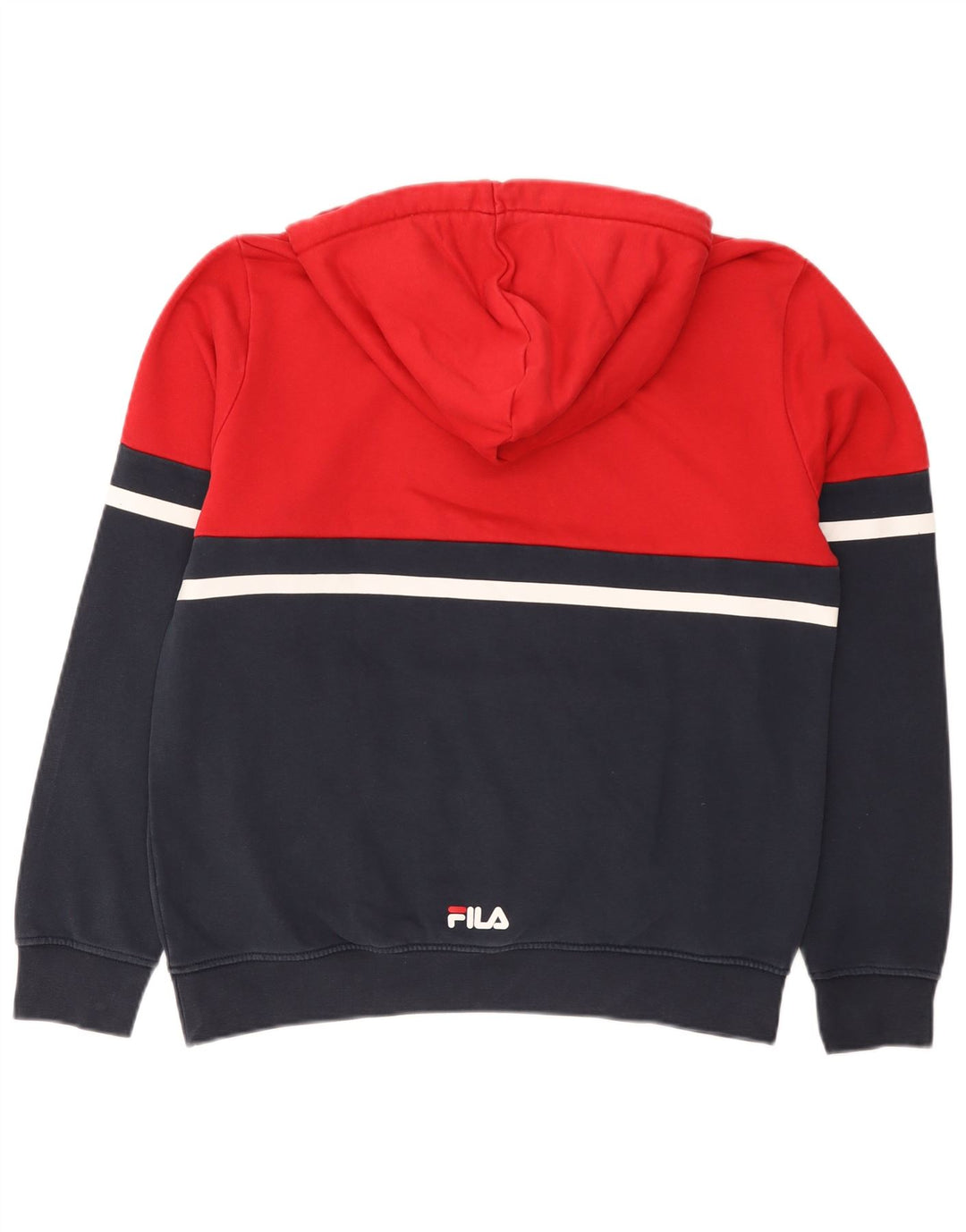 Fila Mens Graphic Hoodie Jumper Pequeno Colorblock Vermelho