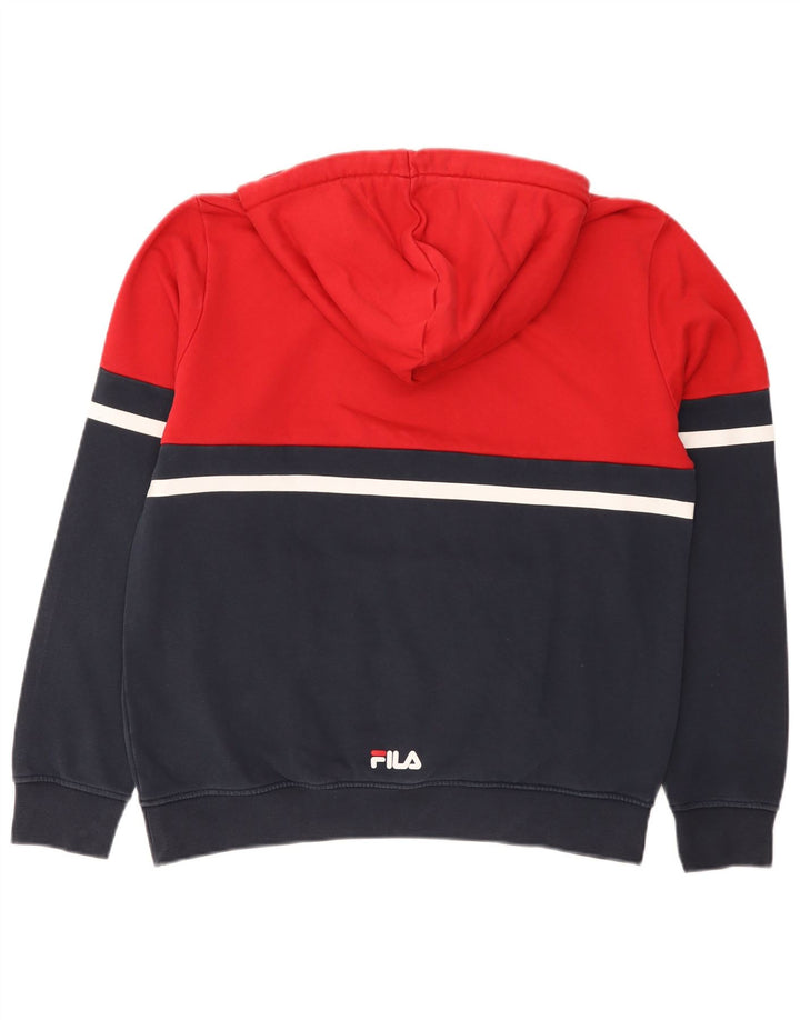 Fila Mens Graphic Hoodie Jumper Pequeno Colorblock Vermelho