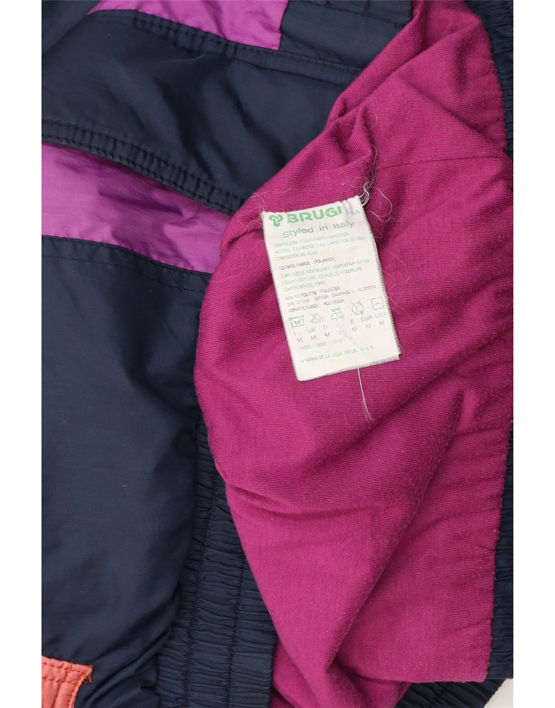 Jaqueta bomber masculina Brugi UK 38 poliéster colorblock azul marinho médio