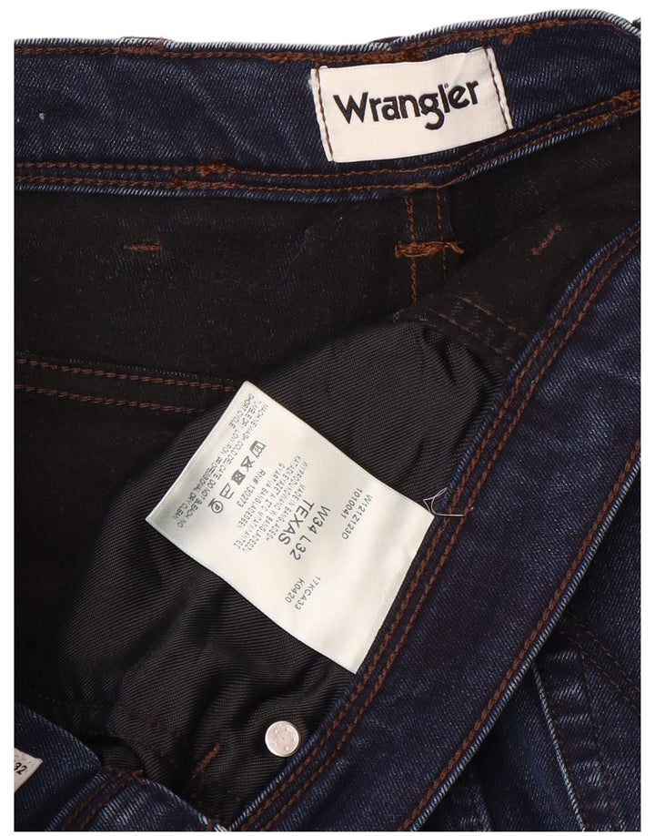 WRANGLER Masculino Texas Straight Jeans W34 L32 Azul Algodão