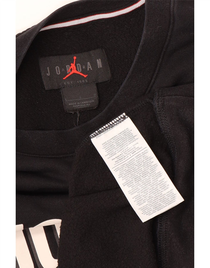 Jordan moletom gráfico masculino jumper grande algodão preto