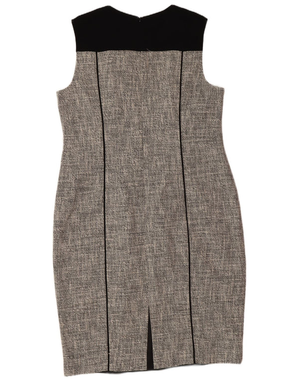L.K. Vestido feminino Bennett sem mangas com bainha UK 18 XL cinza colorblock