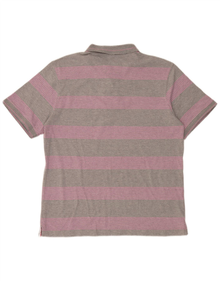 Camisa polo masculina Champion XL cinza listrada de algodão