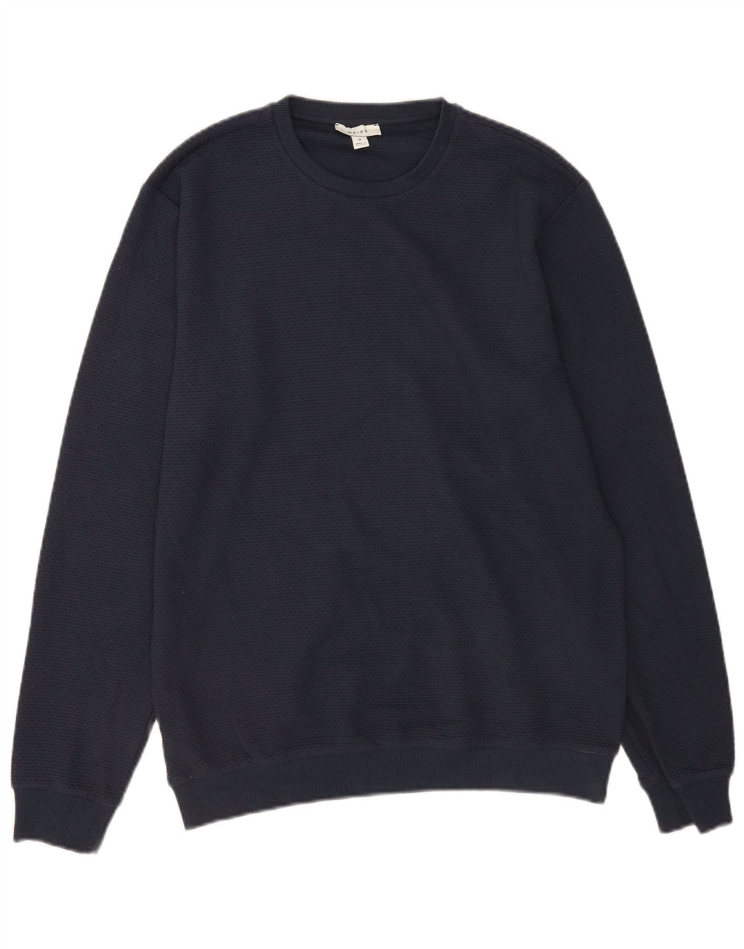 Suéter masculino Reiss com gola redonda e algodão azul marinho médio
