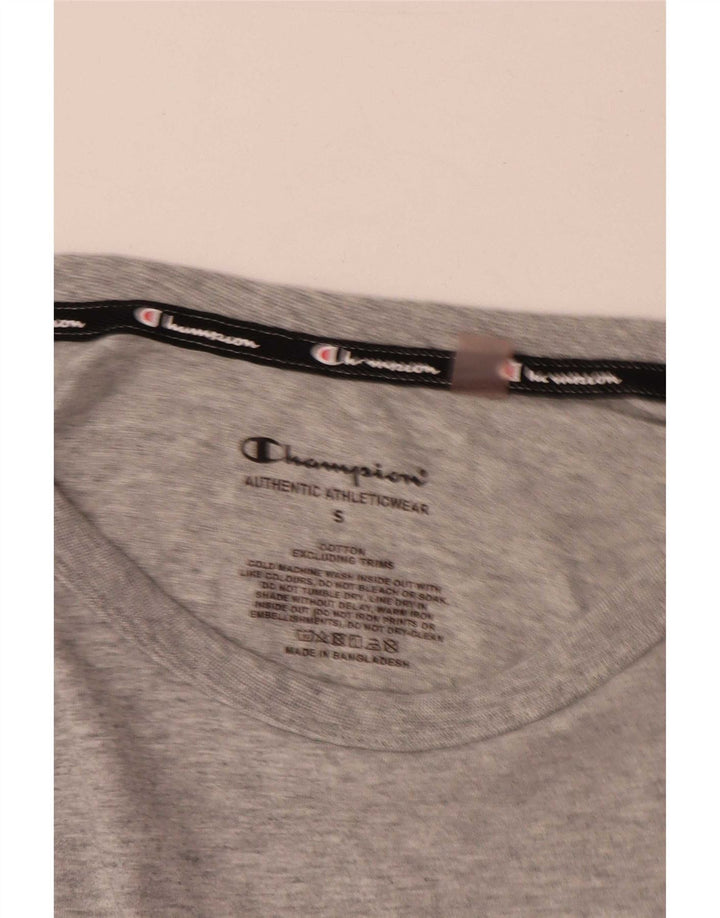 Camiseta masculina gráfica Champion pequeno algodão cinza