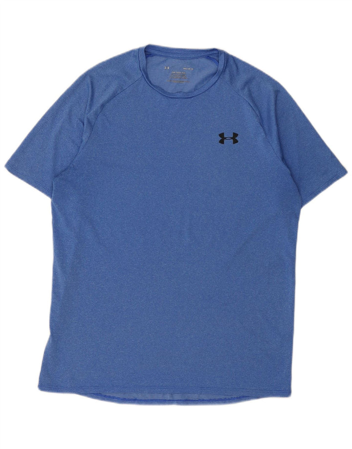 Camiseta masculina Under Armour poliéster manchado azul médio