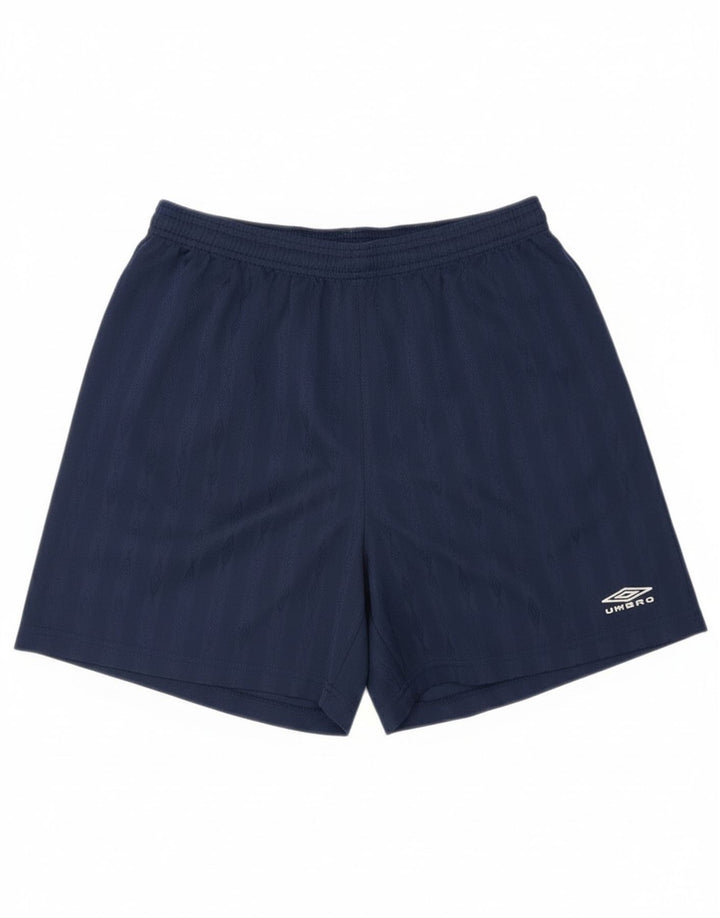 Shorts esportivo masculino Umbro grande poliéster listrado azul marinho