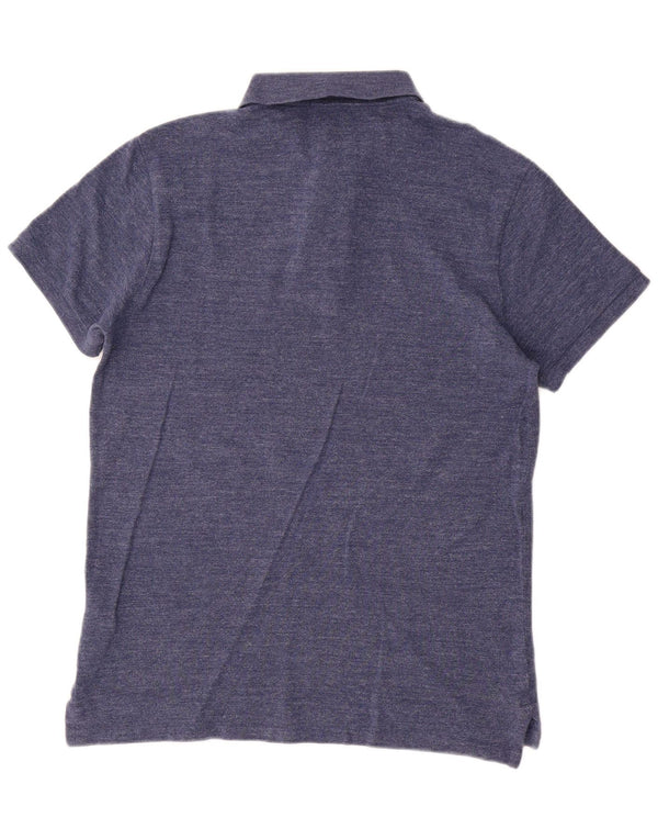 Camisa polo Ralph Lauren masculina slim fit grande algodão azul marinho