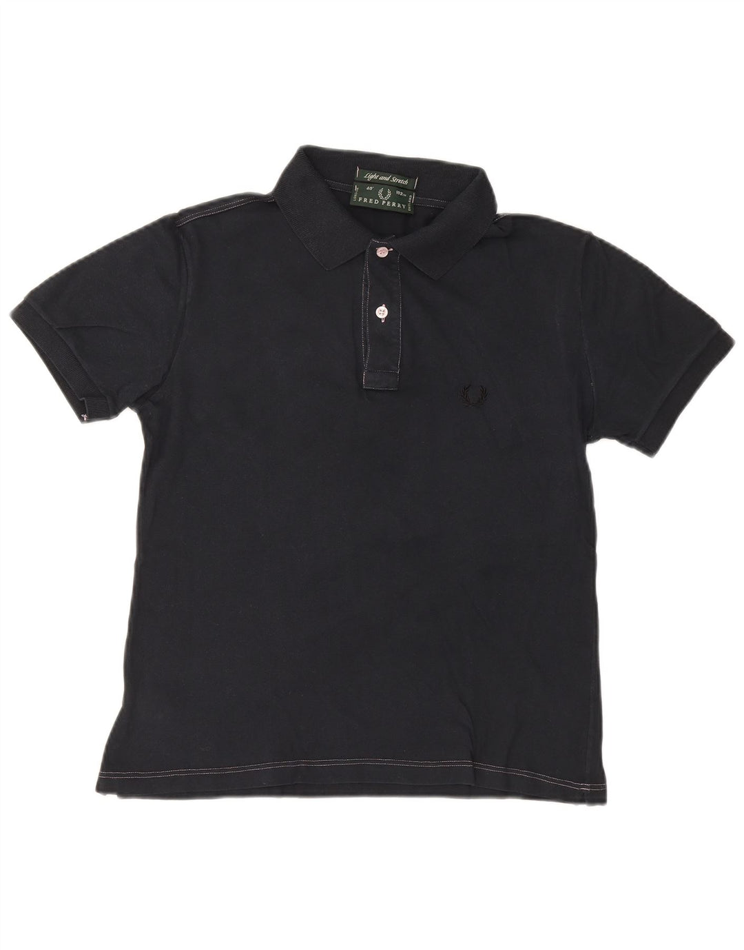 Camisa pólo masculina FRED PERRY pequena algodão azul marinho