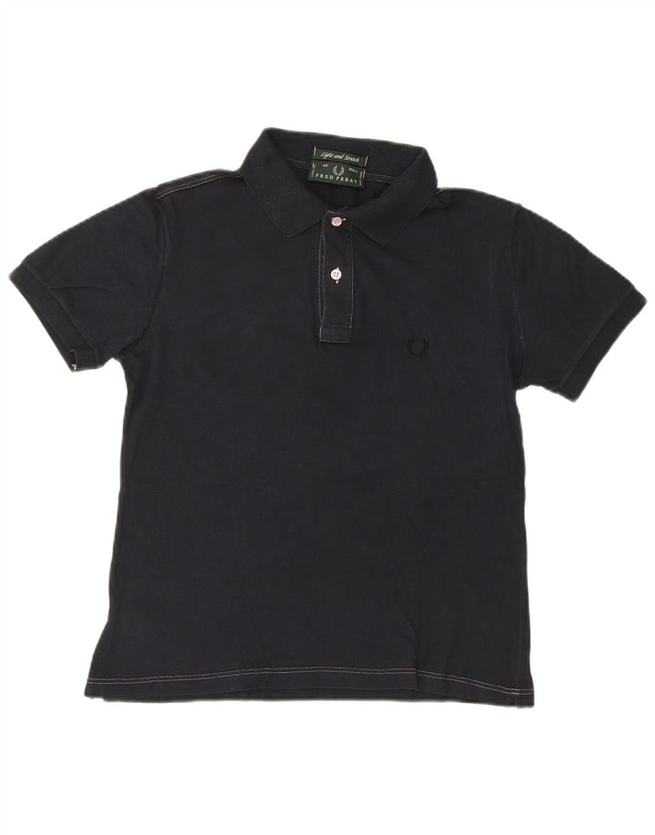 Camisa pólo masculina FRED PERRY pequena algodão azul marinho