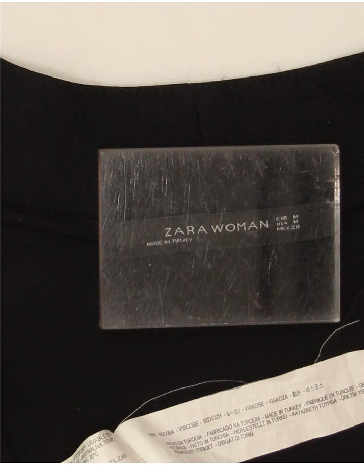 Blusa feminina de manga comprida Zara Top UK 14 médio preto viscose