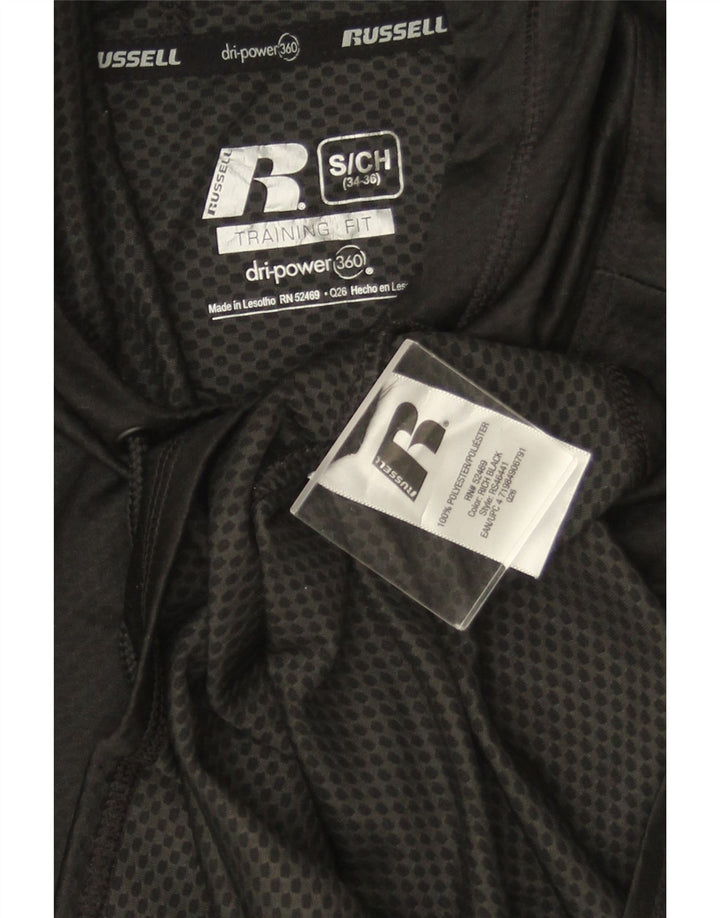 Russell Athletic Mens Top Manga Longa Reino Unido 34/36 Pequeno Poliéster Preto