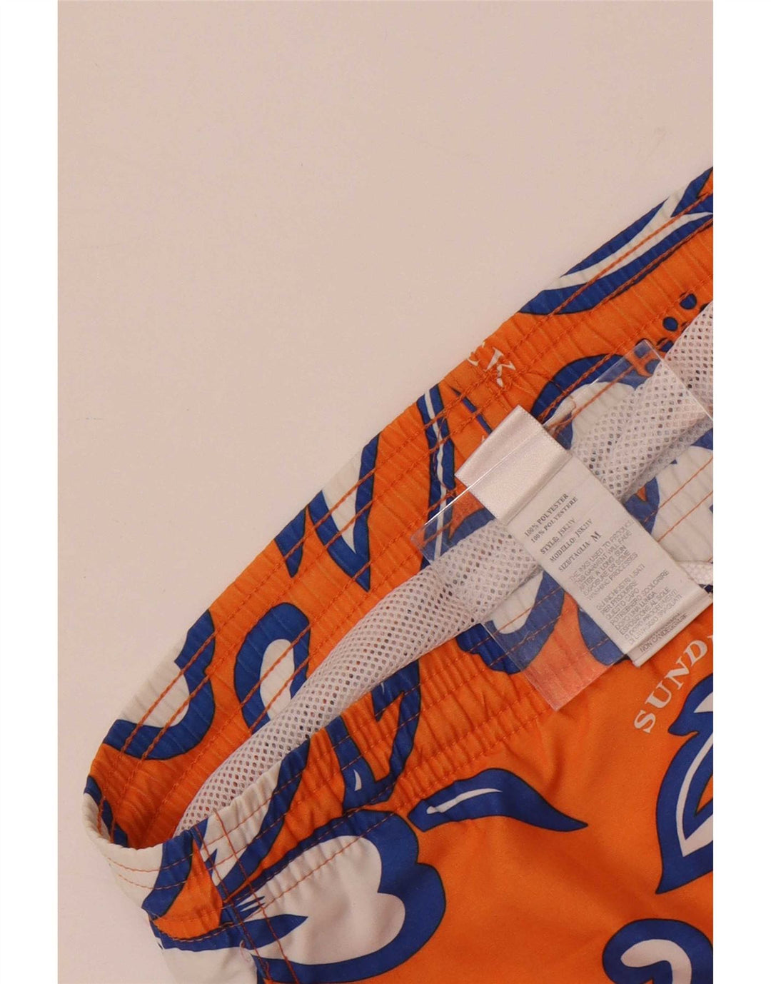 Sundek Mens Graphic Natação Shorts Médio Laranja Floral Poliéster