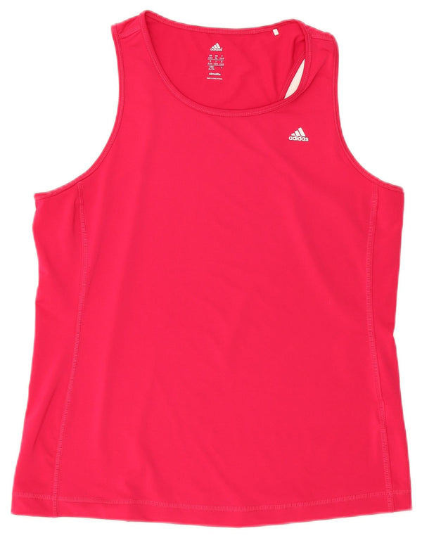 Adidas Mulher Climalite Vest Top UK 20/22 XL Rosa Poliéster
