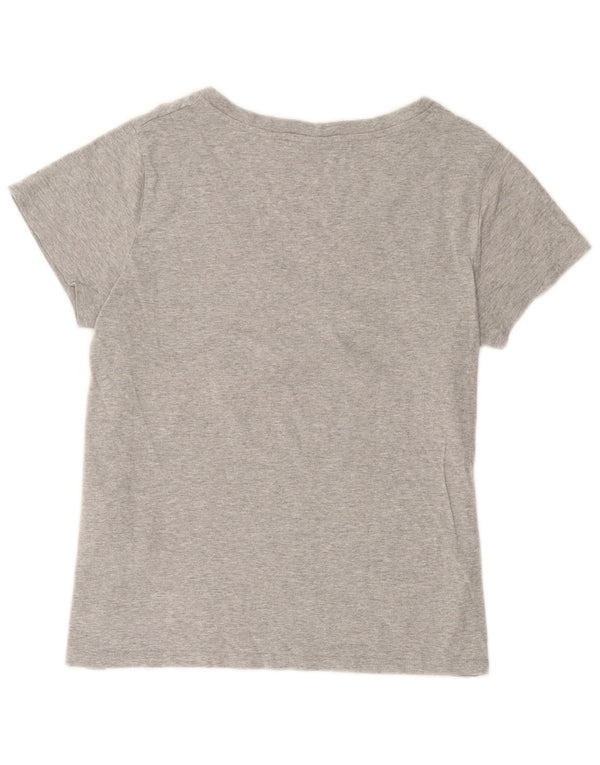 Camiseta feminina Levi's UK 14 grande algodão manchado cinza