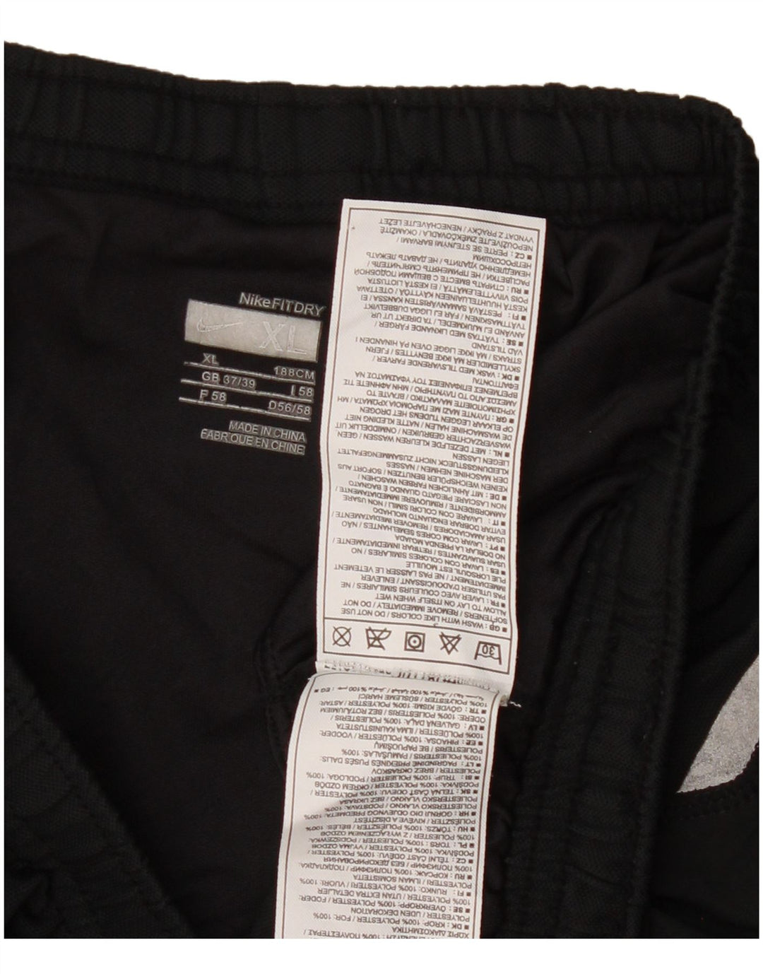 Shorts esportivos femininos Nike UK 18 XL preto poliéster