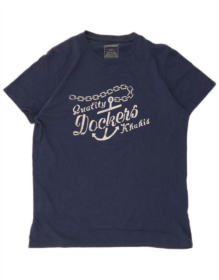 Camiseta masculina Dockers cáqui gráfica top médio algodão azul marinho