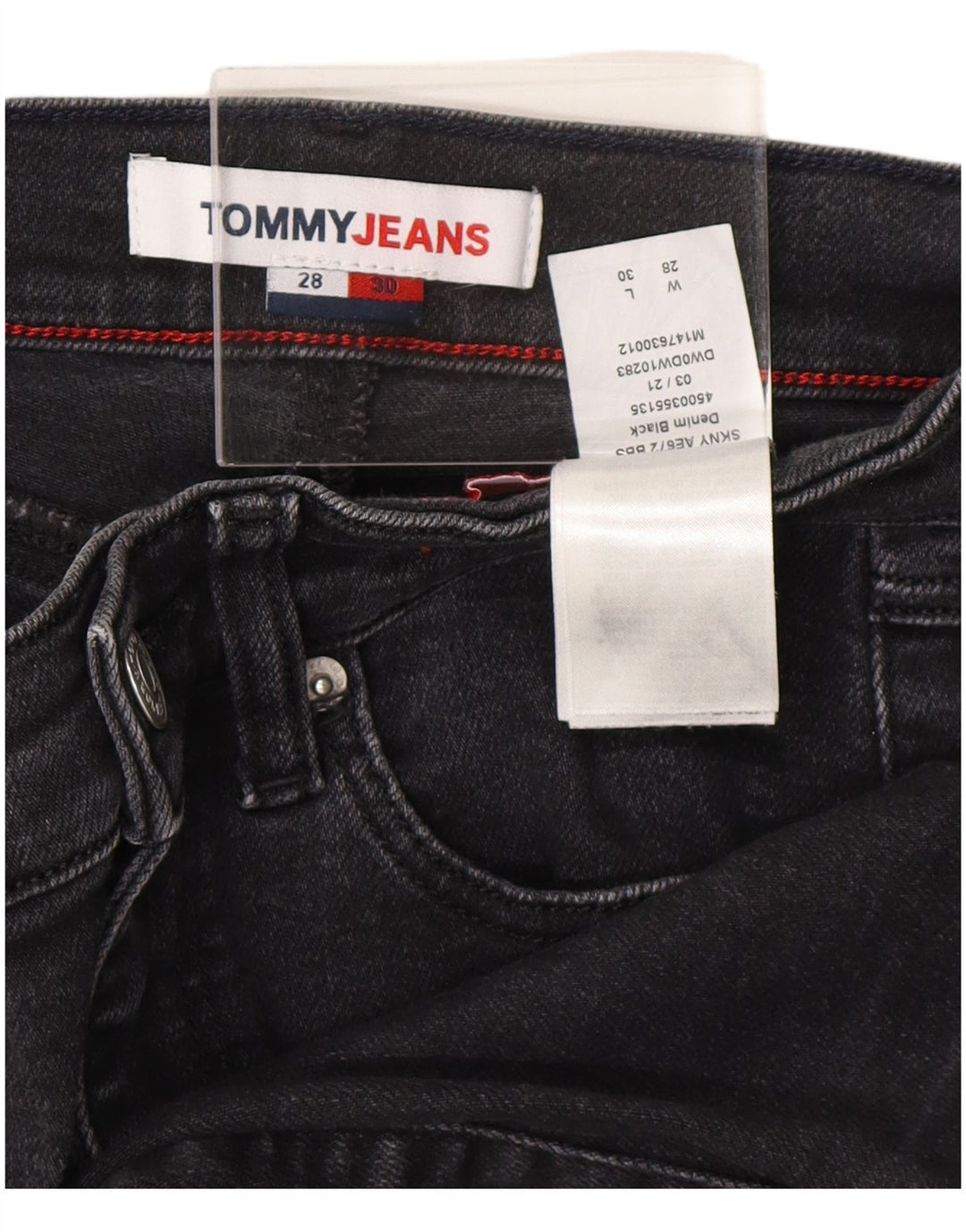 Jeans skinny feminino TOMMY HILFIGER W28 L30 algodão preto