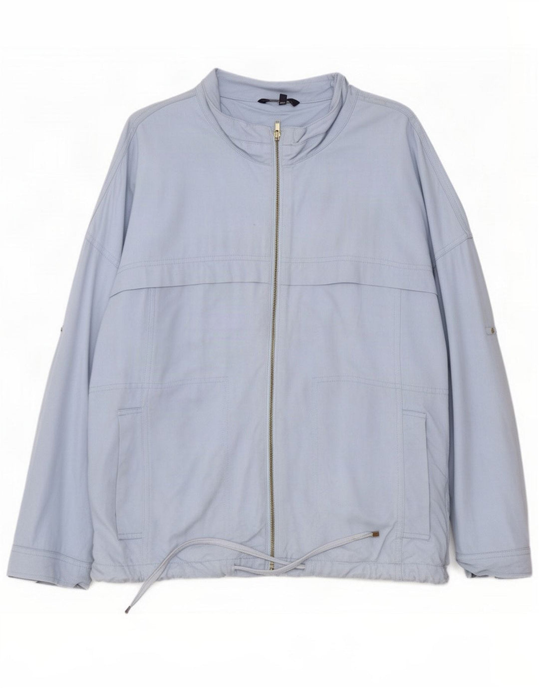 Jaqueta bomber feminina Marks & Spencer de grandes dimensões Reino Unido 12 viscose azul médio