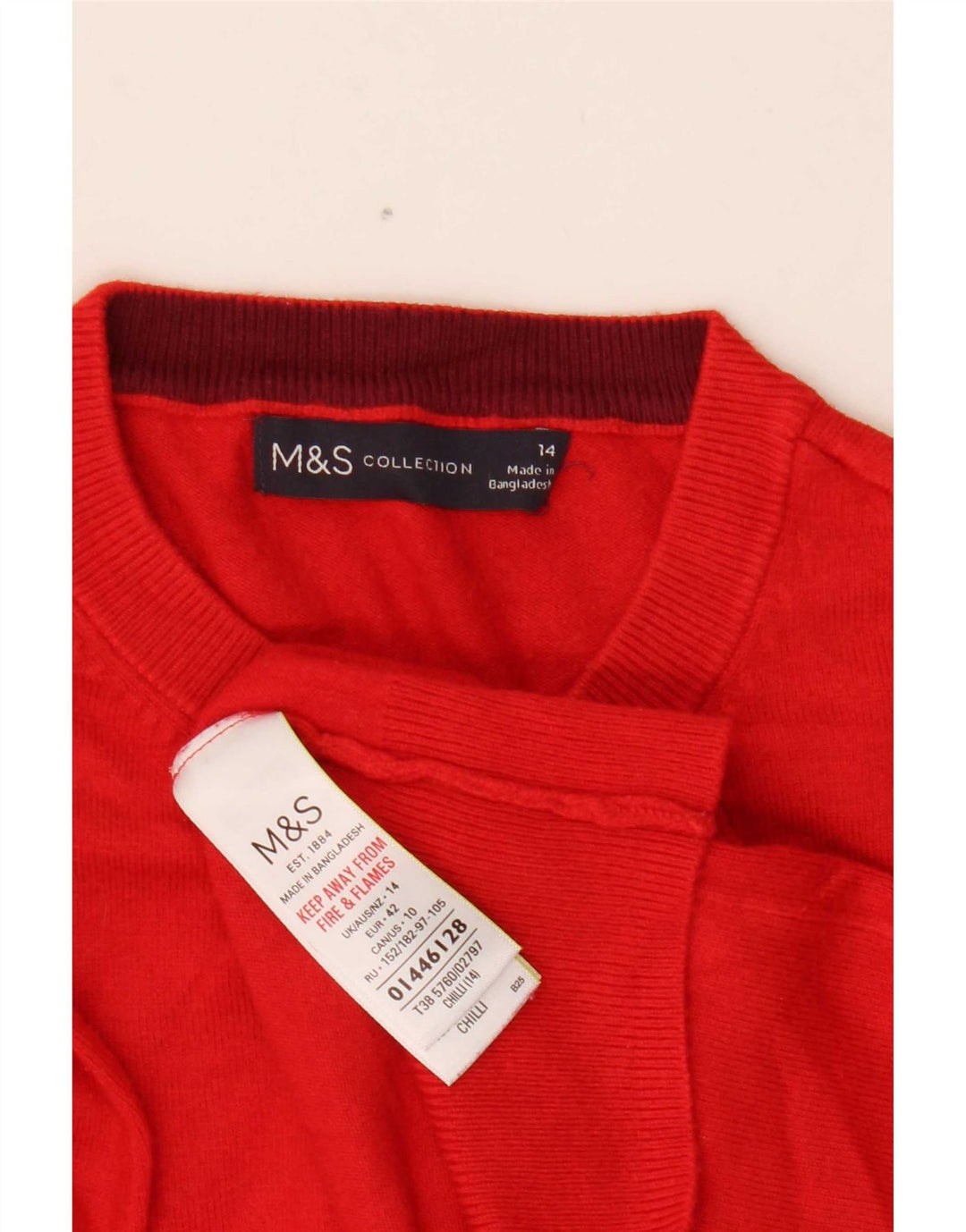 Suéter cardigã feminino Marks & Spencer UK 14 viscose vermelha média