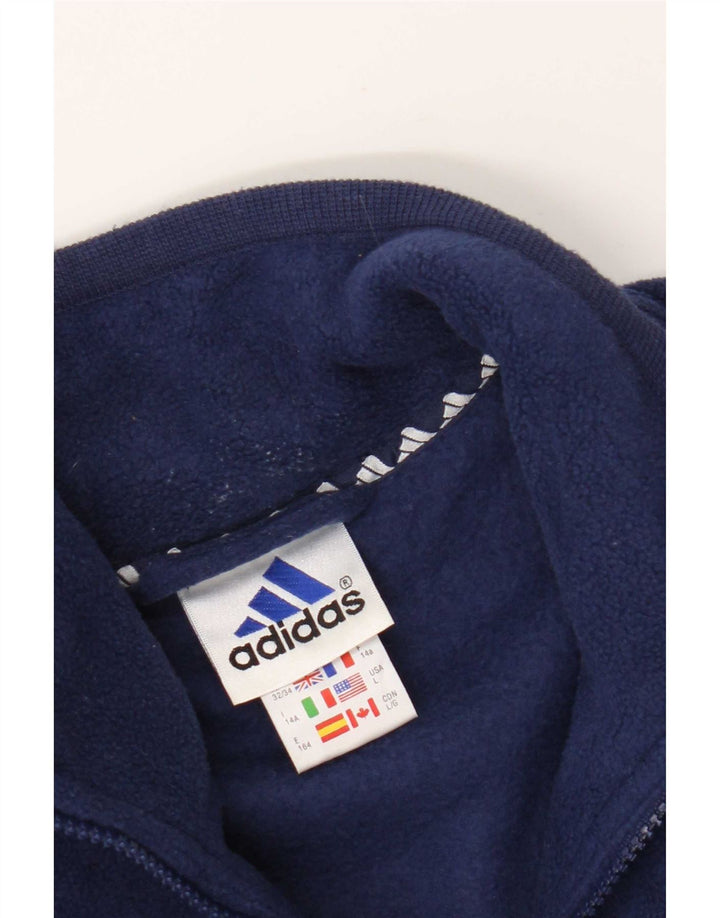 Jumper de lã Adidas menino com zíper e gola 13-14 anos azul marinho poliéster