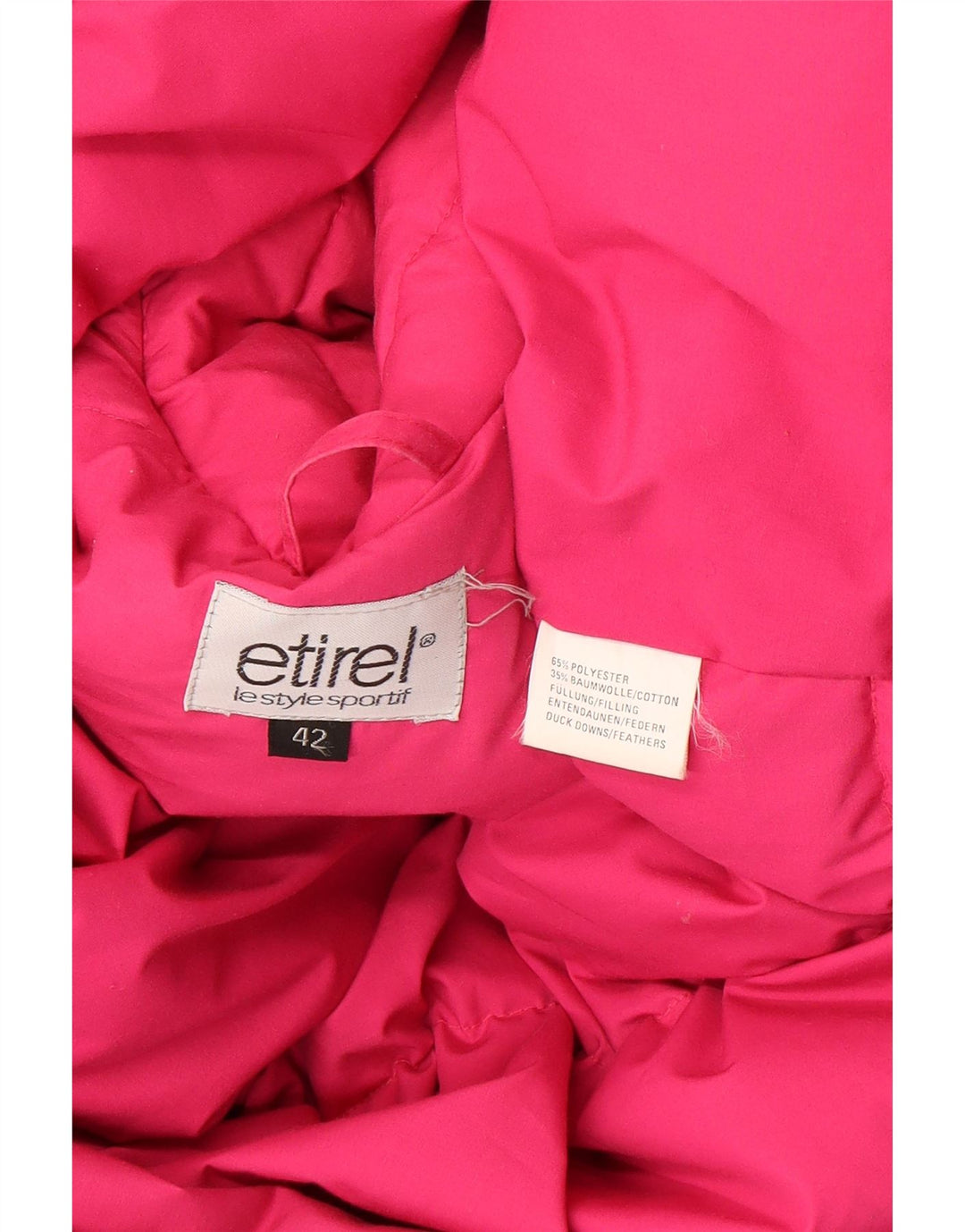 Jaqueta feminina acolchoada com capuz grande Etirel EU 42 poliéster rosa grande