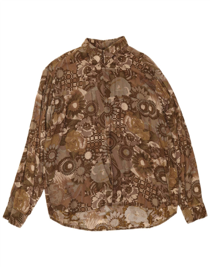 Camisa masculina Compagnie XL marrom floral