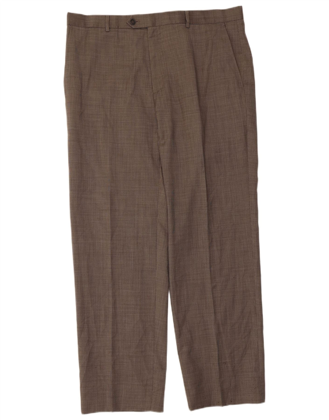 Calça masculina de terno reto Marks & Spencer W38 L31 cinza nova lã