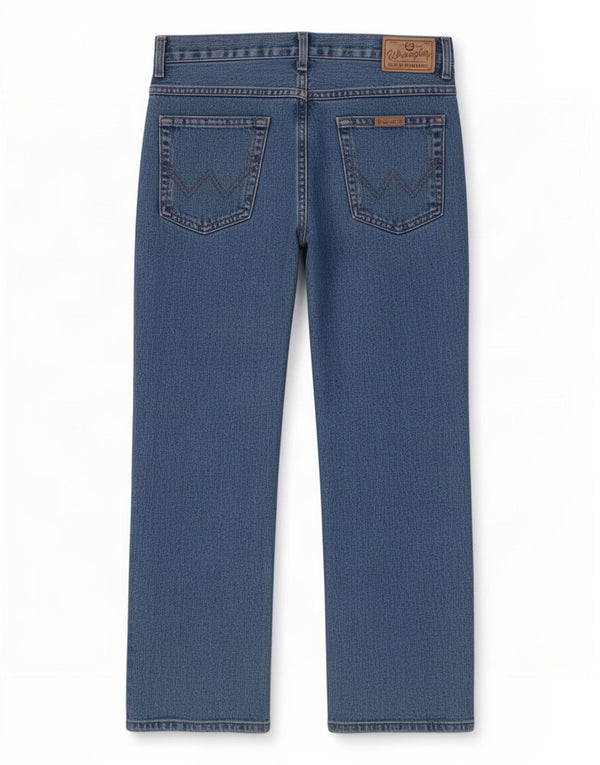 Wrangler Mens Straight Jeans W34 L30 Azul Algodão