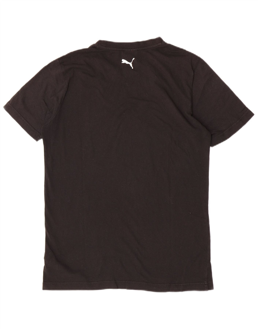Puma Mens Graphic T-Shirt Top Pequeno Algodão Preto