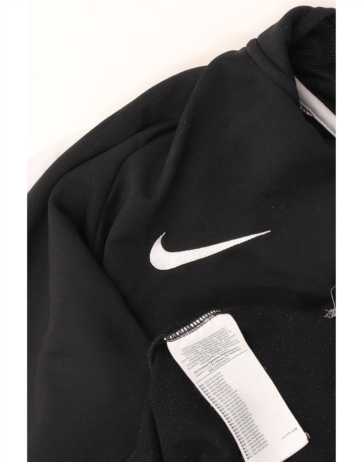 Pulôver masculino Nike com zíper e gola alta, moletom grande, preto, bloco colorido de poliéster