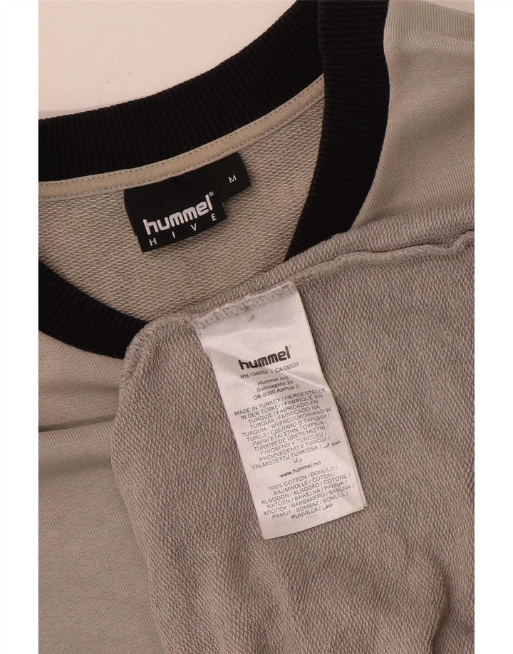Hummel moletom masculino gráfico jumper médio cinza colorblock algodão