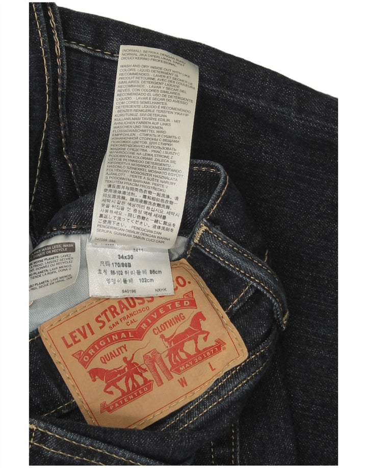 Levi's Mens Slim Jeans W34 L30 Azul Marinho Algodão