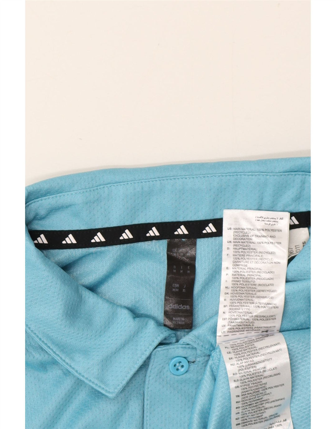Adidas Mens Aeroready Polo Camisa Azul Médio Poliéster